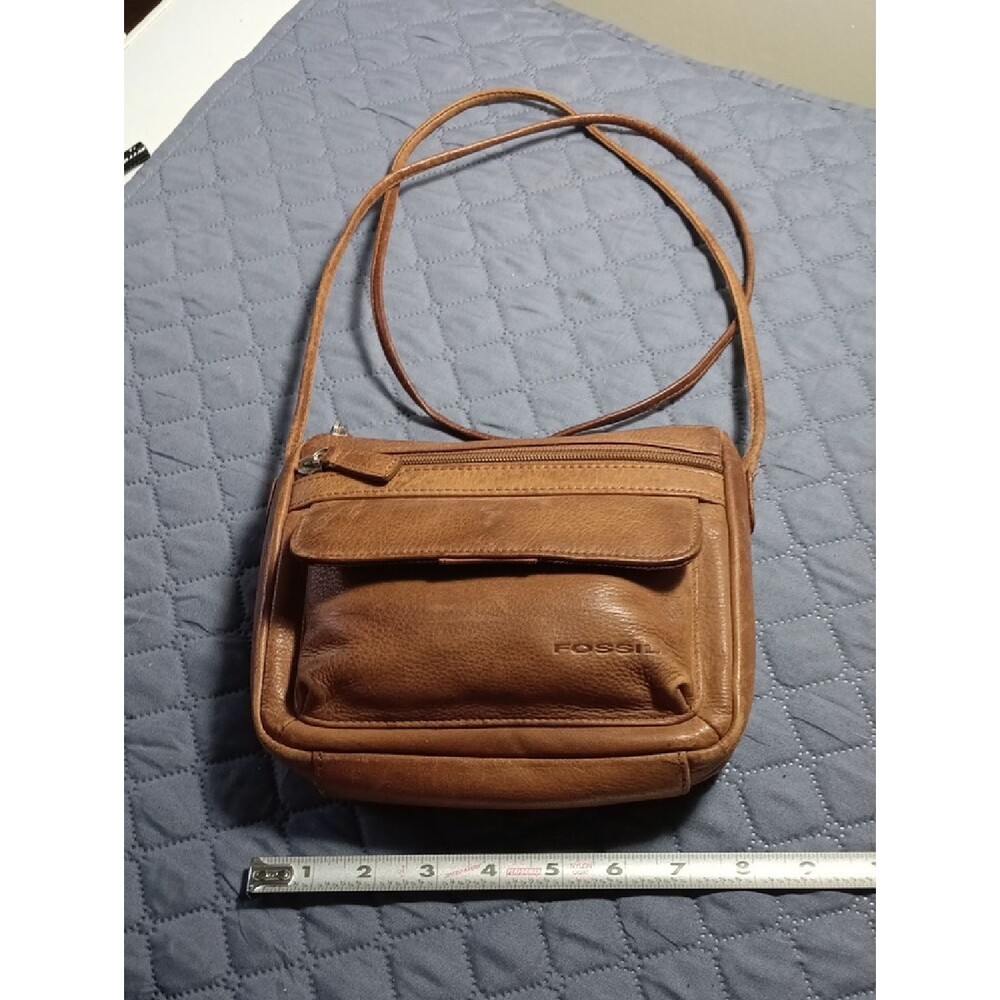 Vintage Fossil Medium Brownbleathe Crossbody Bag